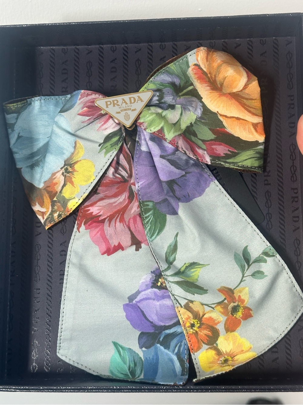 Prada Floral Hair Bow (Clip) NWT
